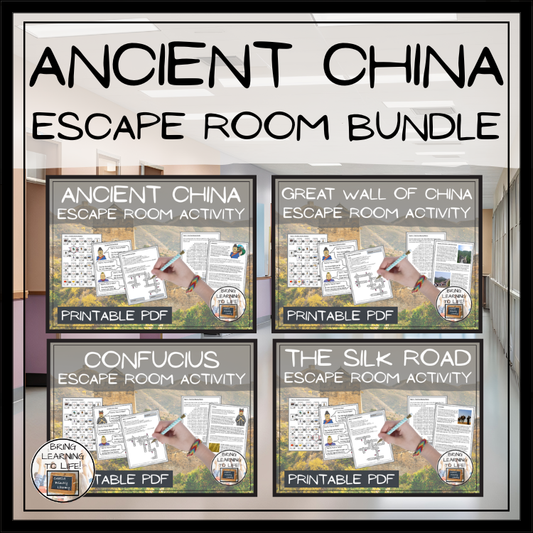 Ancient China Escape Room Activity Bundle | 5th & 6th Grade