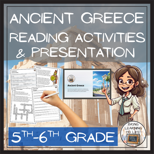 Ancient Greece Close Reading Comprehension Activities | 5th Grade & 6th Grade