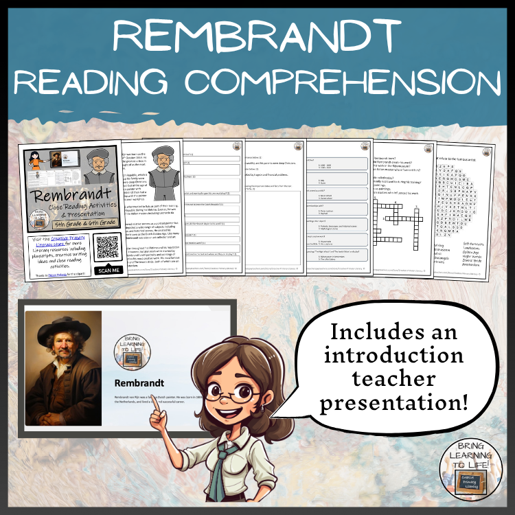 Rembrandt Close Reading Comprehension Activity | 5th Grade & 6th Grade