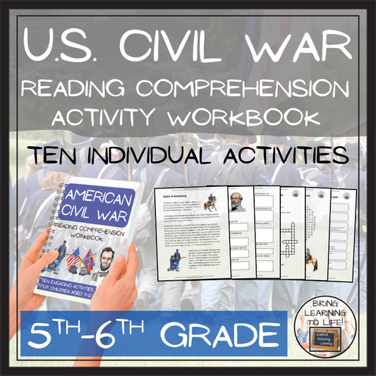 American Civil War Reading Comprehension Workbook | 5th-6th Grade