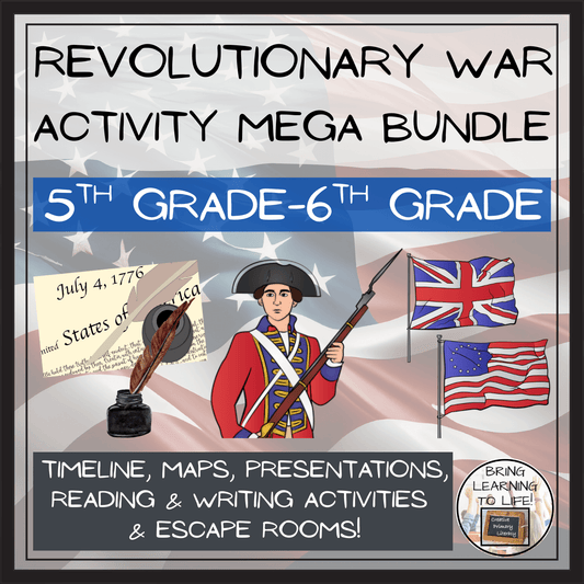 American Revolutionary War Activities Mega Bundle | 5th Grade & 6th Grade