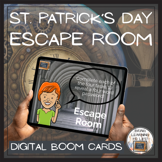 Saint Patricks Day BOOM Cards Escape Room | Digital ELA Reading Activity
