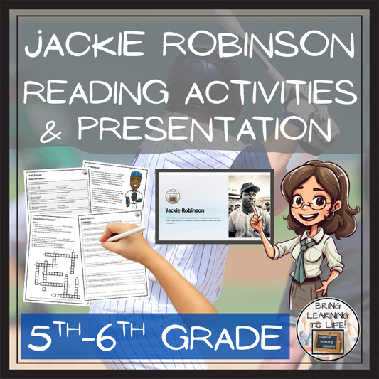 Jackie Robinson Close Reading Comprehension Activities | 5th Grade & 6th Grade