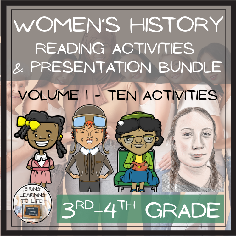 Womens History Month Close Reading Comprehension Bundle | 3rd Grade & 4th Grade