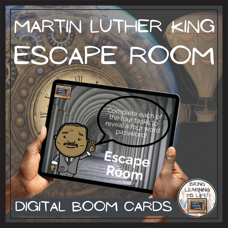 Martin Luther King BOOM Cards Escape Room | Digital ELA Reading Activity