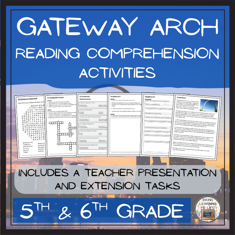 The Gateway Arch Reading Comprehension Activities | 5th Grade & 6th Grade