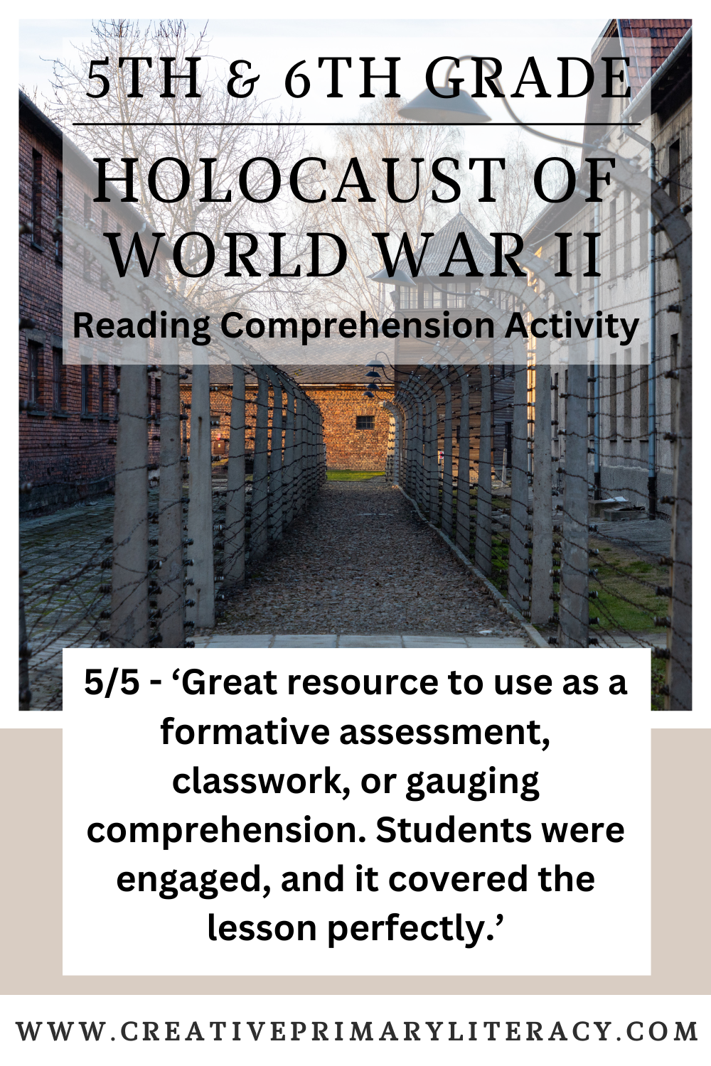 Holocaust of World War II Close Reading Comprehension | 5th Grade & 6th Grade