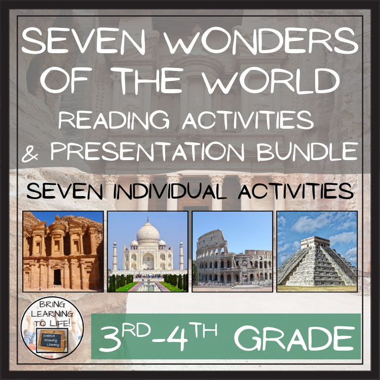 Seven Wonders of the World Close Reading Comprehension Bundle | 3rd & 4th Grade