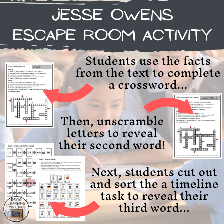 Jesse Owens Escape Room | Social Studies & Sports Activity