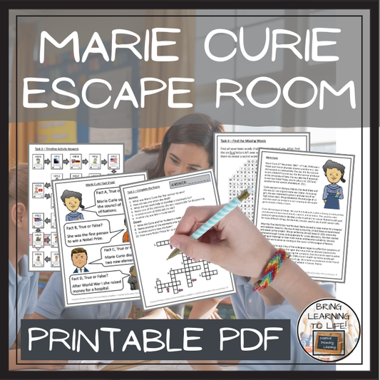 Marie Curie Escape Room | Social Studies & History Activity