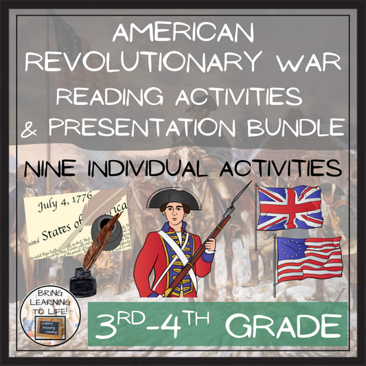 American Revolutionary War Close Reading Comprehension Bundle | 3rd & 4th Grade
