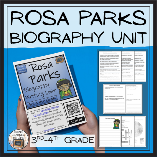 Rosa Parks Biography Project & Writing Unit | 3rd Grade & 4th Grade
