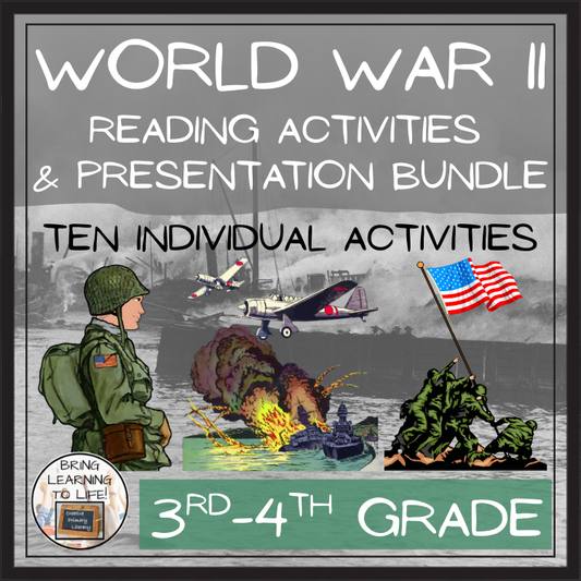 World War II Close Reading Comprehension Bundle | 3rd Grade & 4th Grade