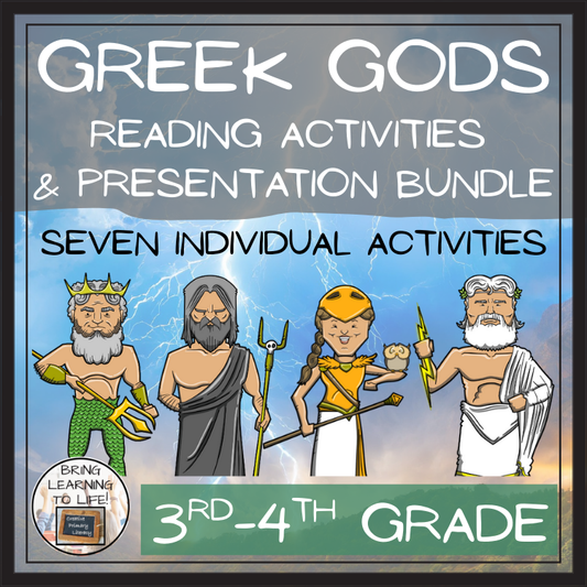 Gods of Ancient Greece Close Reading Activity Bundle | 3rd Grade & 4th Grade