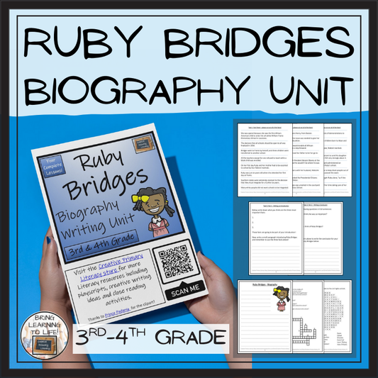 Ruby Bridges Biography Project & Writing Unit | 3rd Grade & 4th Gradee