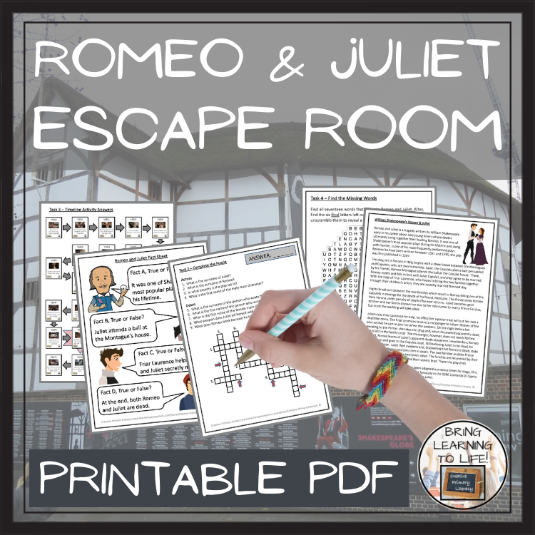 Romeo and Juliet Escape Room | Social Studies & History Activity