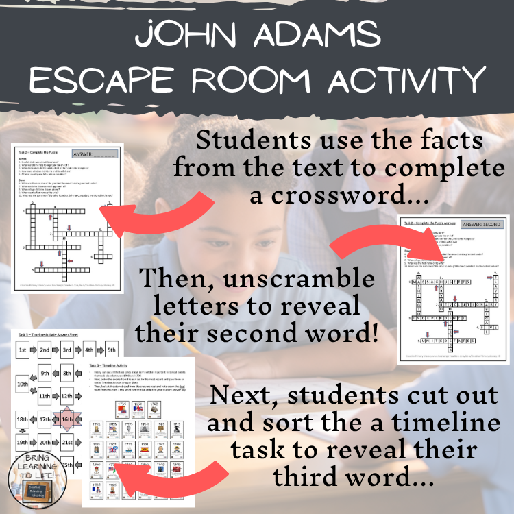 John Adams Escape Room | Social Studies & History Activity