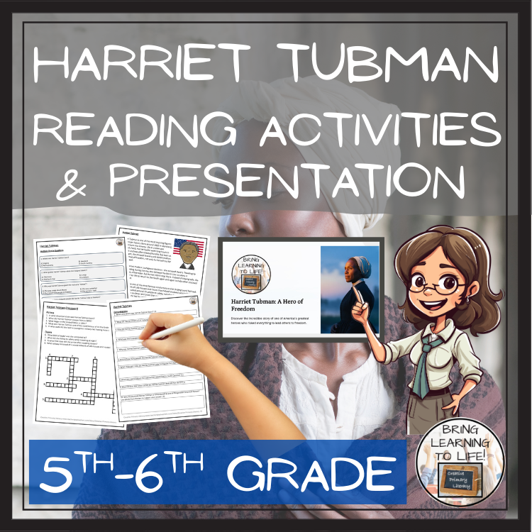 Harriet Tubman Close Reading Comprehension Activities | 5th Grade & 6th Grade
