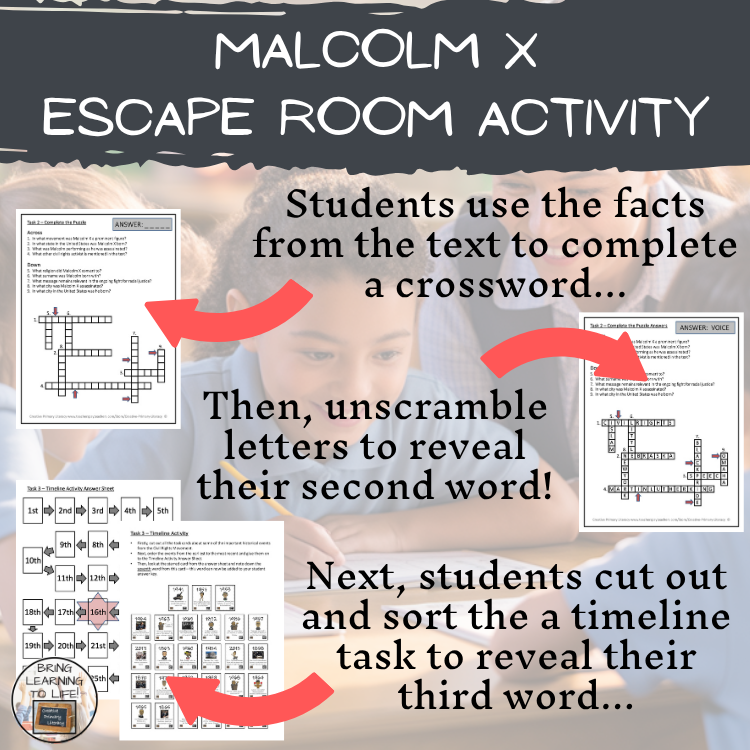 Malcolm X Escape Room | Social Studies & History Activity