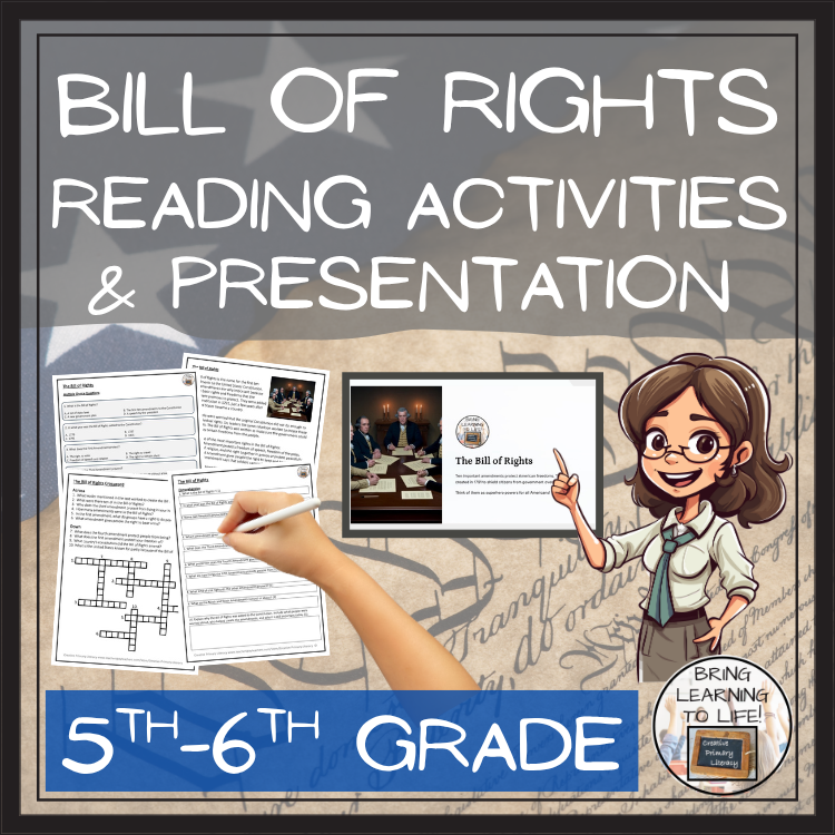 Bill of Rights Close Reading Comprehension Activities | 5th Grade & 6th Grade