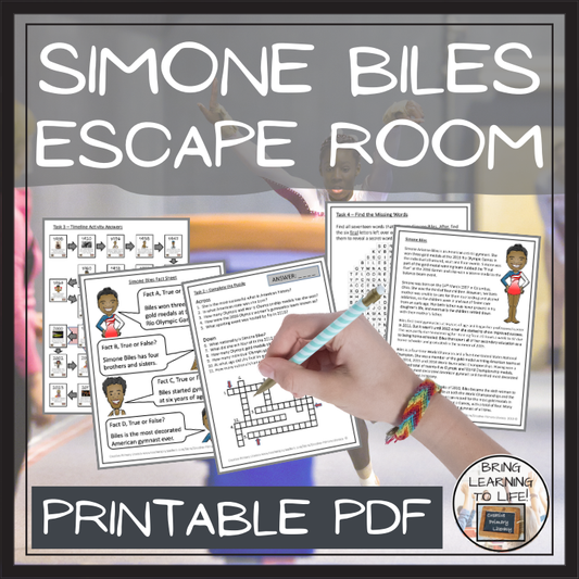 Simone Biles Escape Room | Social Studies & Sports Activity