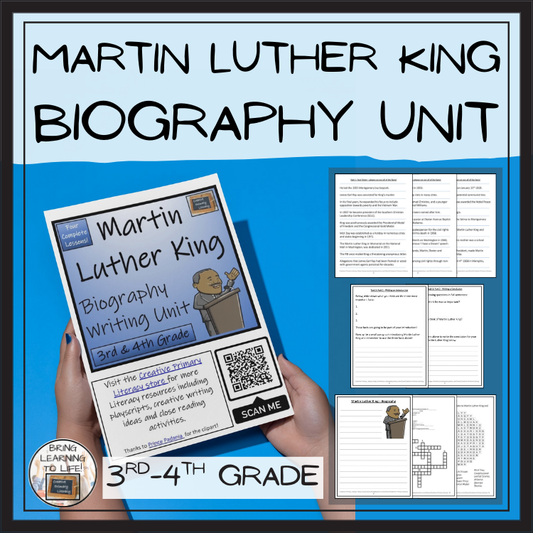 Martin Luther King Biography Project & Writing Unit | 3rd Grade & 4th Grade