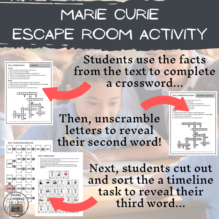 Marie Curie Escape Room | Social Studies & History Activity
