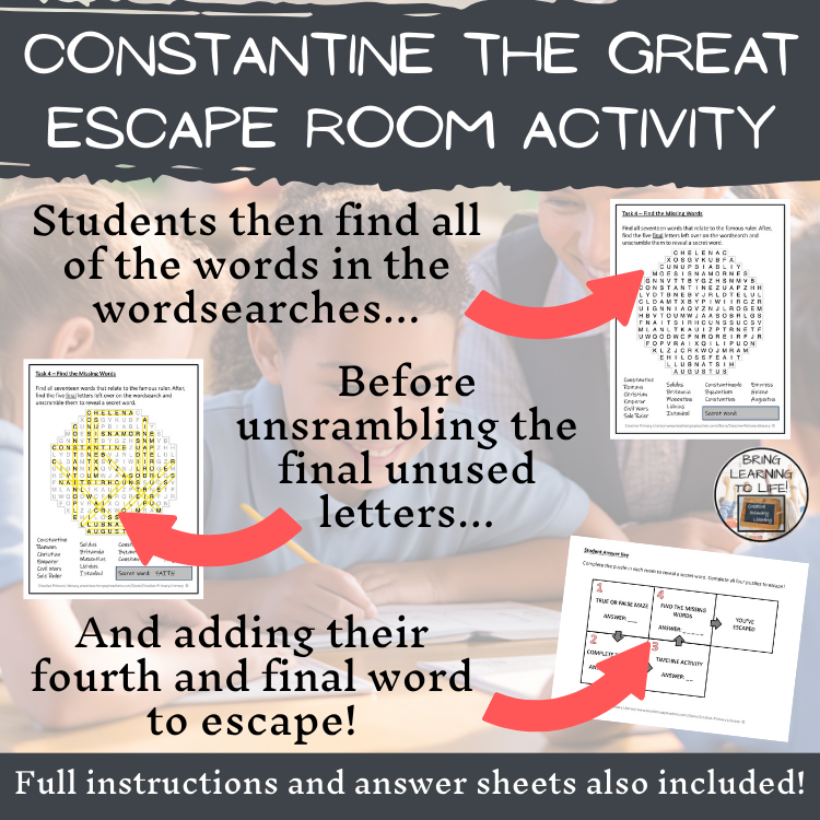 Constantine the Great Escape Room | Social Studies & Ancient History Activity