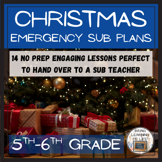 Emergency Sub Plans | Christmas Bundle | 5th Grade & 6th Grade