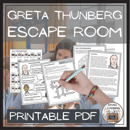 Greta Thunberg Escape Room | Social Studies & Climate Change Activity