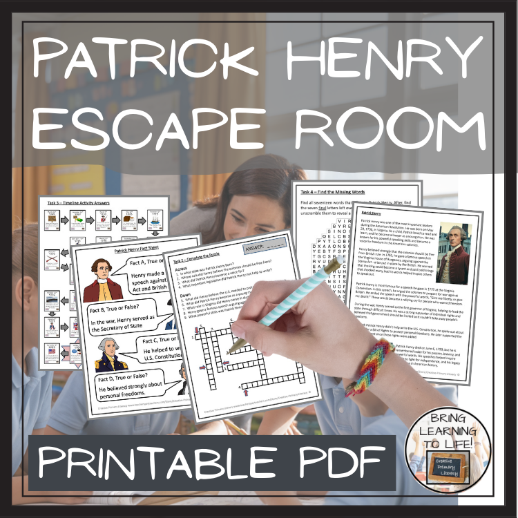 Patrick Henry Escape Room | Social Studies & History Activity