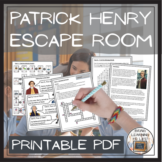 Patrick Henry Escape Room | Social Studies & History Activity