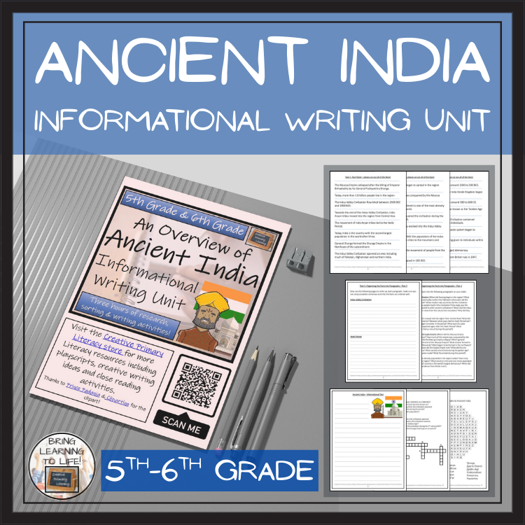 Ancient India Informational Writing Unit | 5th Grade & 6th Grade