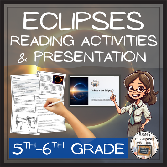 Eclipses Close Reading Comprehension Activities | 5th Grade & 6th Grade