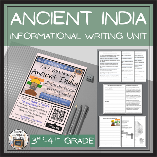 Ancient India Informational Writing Unit | 3rd Grade & 4th Grade