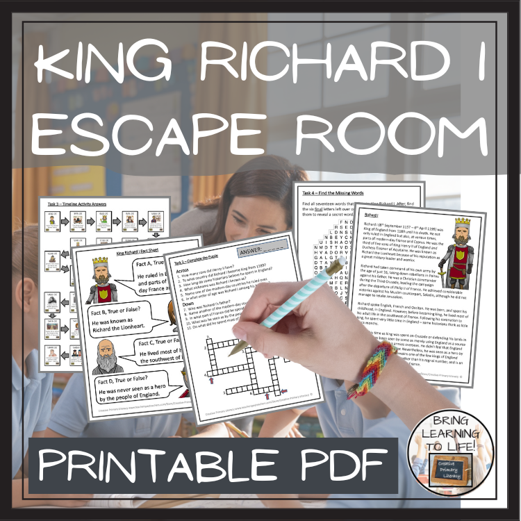 King Richard I Escape Room | Social Studies & History Activity