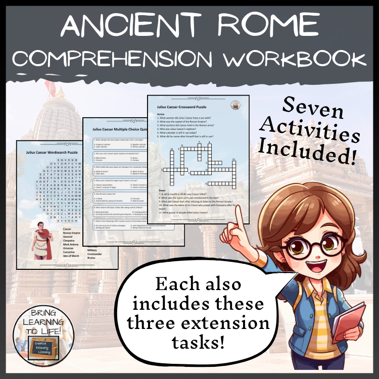 Ancient Rome Reading Comprehension Workbook | 5th-6th Grade