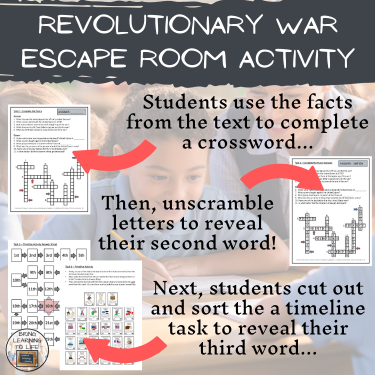 American Revolutionary War Escape Room | Social Studies & History Activity