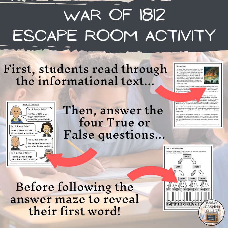 War of 1812 Escape Room | Social Studies & History Activity
