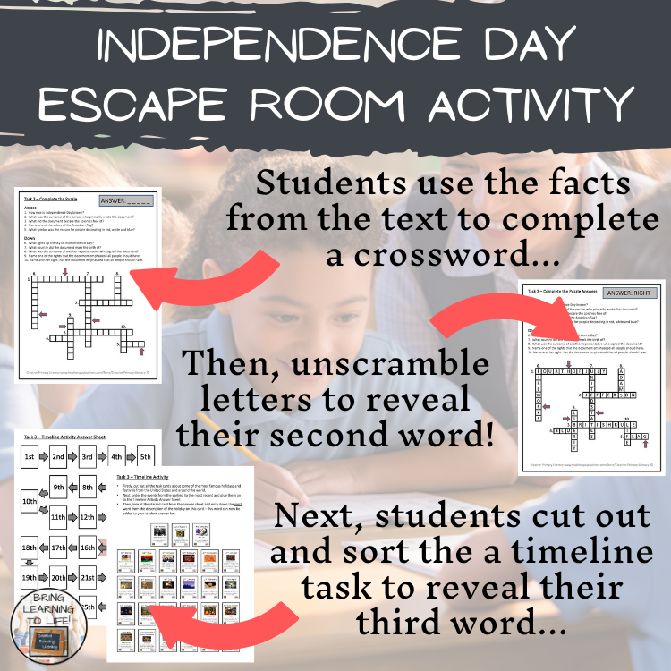 Independence Day Escape Room | Social Studies & Holiday Activity