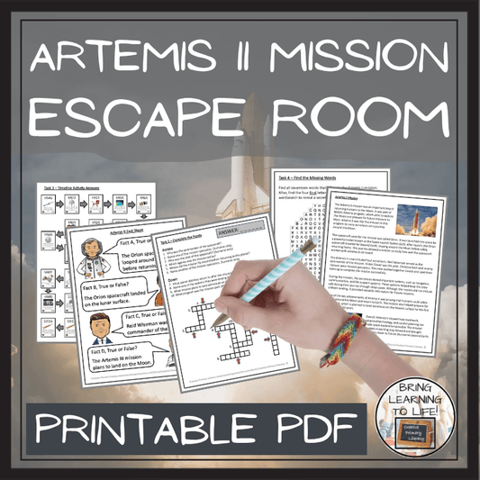 Artemis II Mission Escape Room | Social Studies & ELA Activity