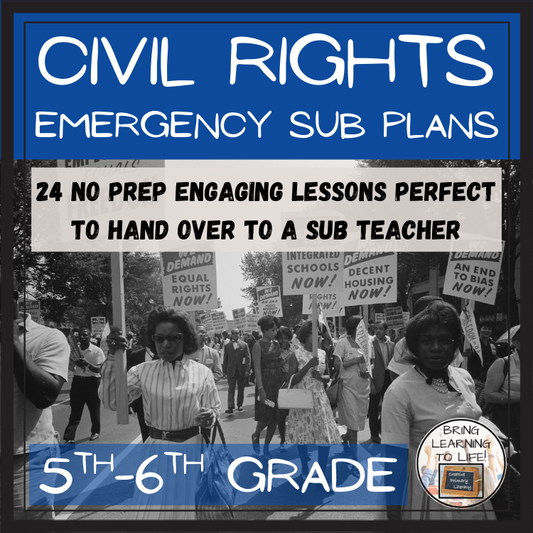 Emergency Sub Plans | Civil Rights Bundle | 5th Grade & 6th Grade