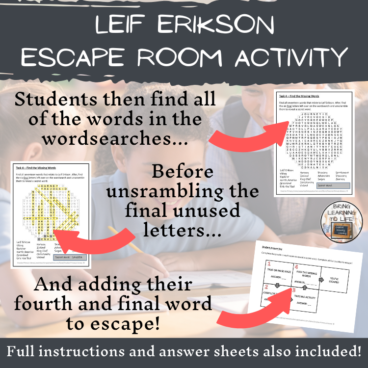 Leif Erikson Escape Room | Social Studies & Middle Ages History Activity
