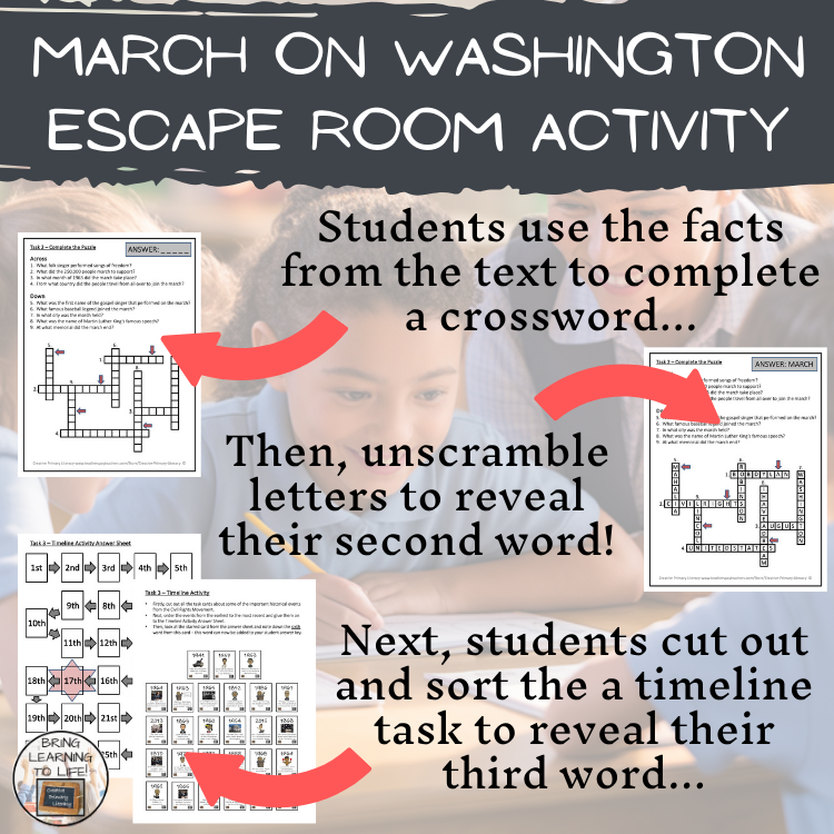 March on Washington Escape Room | Social Studies & History Activity