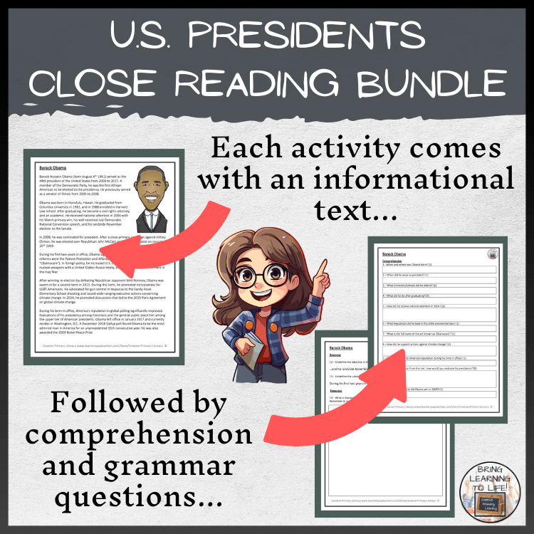 U.S. Presidents Volume 2 Close Reading Activity Bundle | 5th Grade & 6th Grade