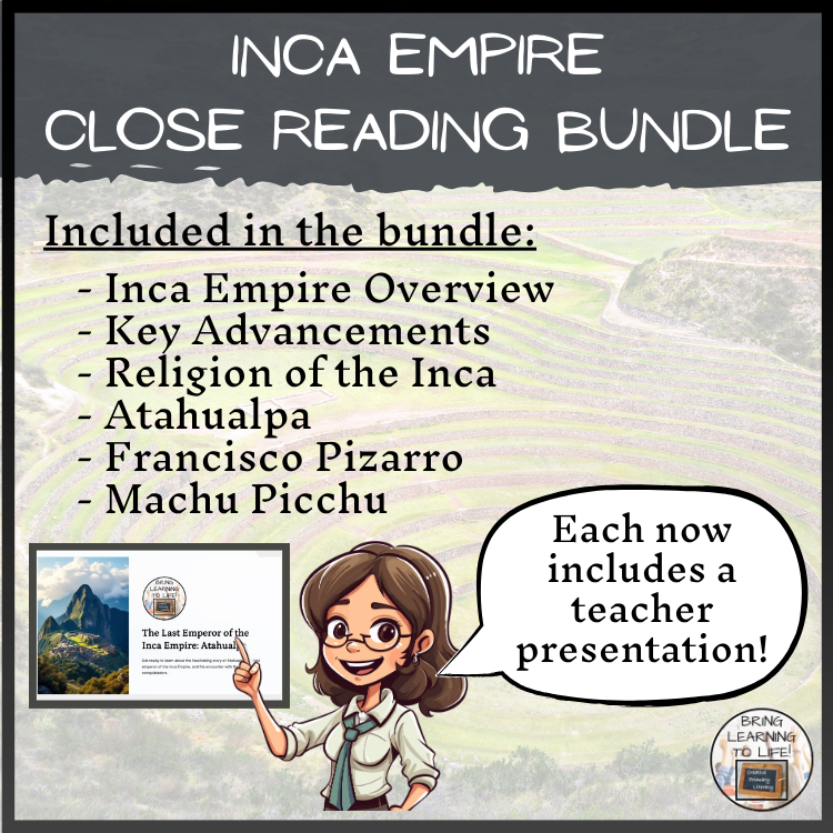 Inca Empire Close Reading Comprehension Bundle | 3rd Grade & 4th Grade