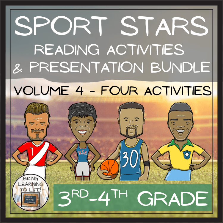 Sport Stars Volume 4 Close Reading Comprehension Bundle | 3rd & 4th Grade