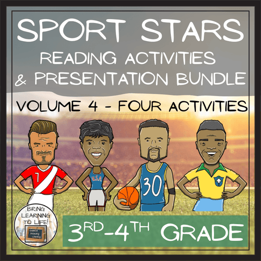 Sport Stars Volume 4 Close Reading Comprehension Bundle | 3rd & 4th Grade