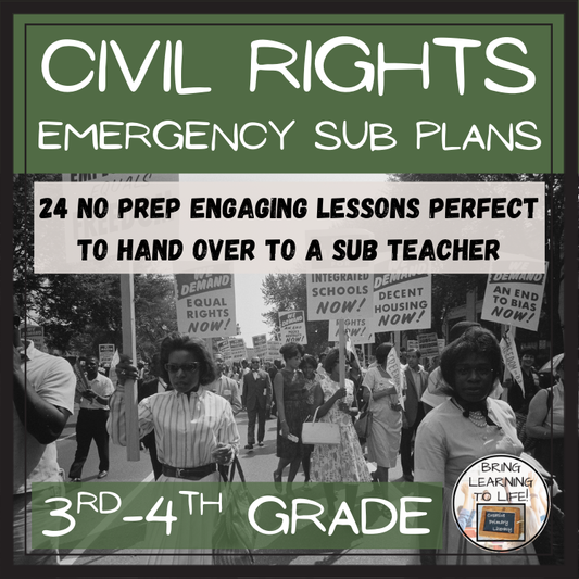 Emergency Sub Plans | Civil Rights Bundle | 3rd Grade & 4th Grade