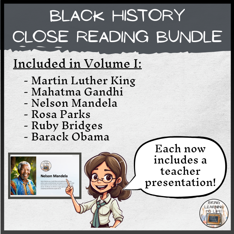 Black History Close Reading Comprehension Bundle | 3rd Grade & 4th Grade